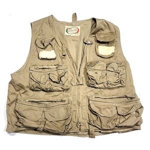 Vintage World Famous Fishing Sanforized Super Deluxe Full Zip Vest Men's Medium